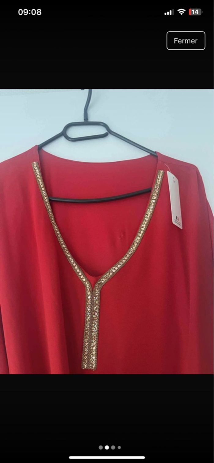Robe arabe rouge dorée - photo numéro 2
