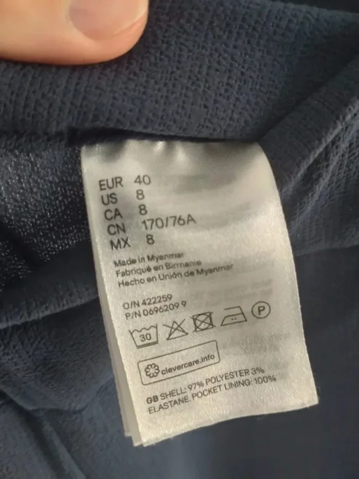 Pantalon fluide large bleu marine femme taille 40 + donne un t-shirt bleu "Dream" - photo numéro 5