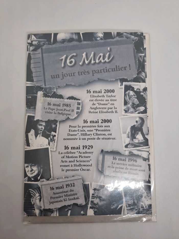 Carte postale avec son enveloppe.
11,5x17cm.
NEUVE.
16 mai