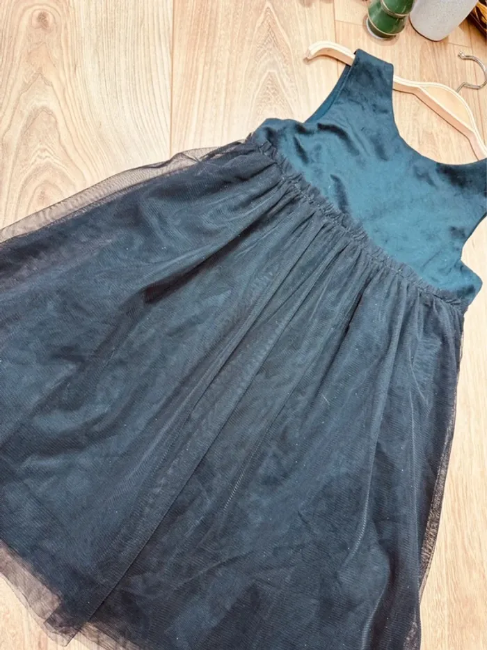Taille 7 ans robe Noël fille Vertbaudet noir * velours tulle * 🎄 - photo numéro 3