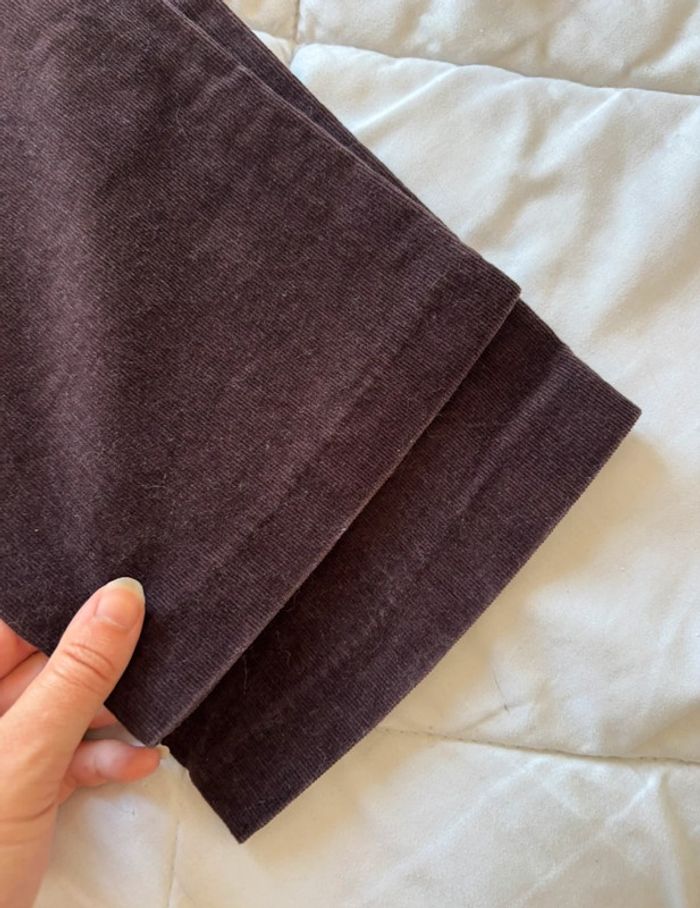 Pantalon 3 suisses velours côtelé marron mi taille haute straight droit y2k 00s taille M/38 - photo numéro 11