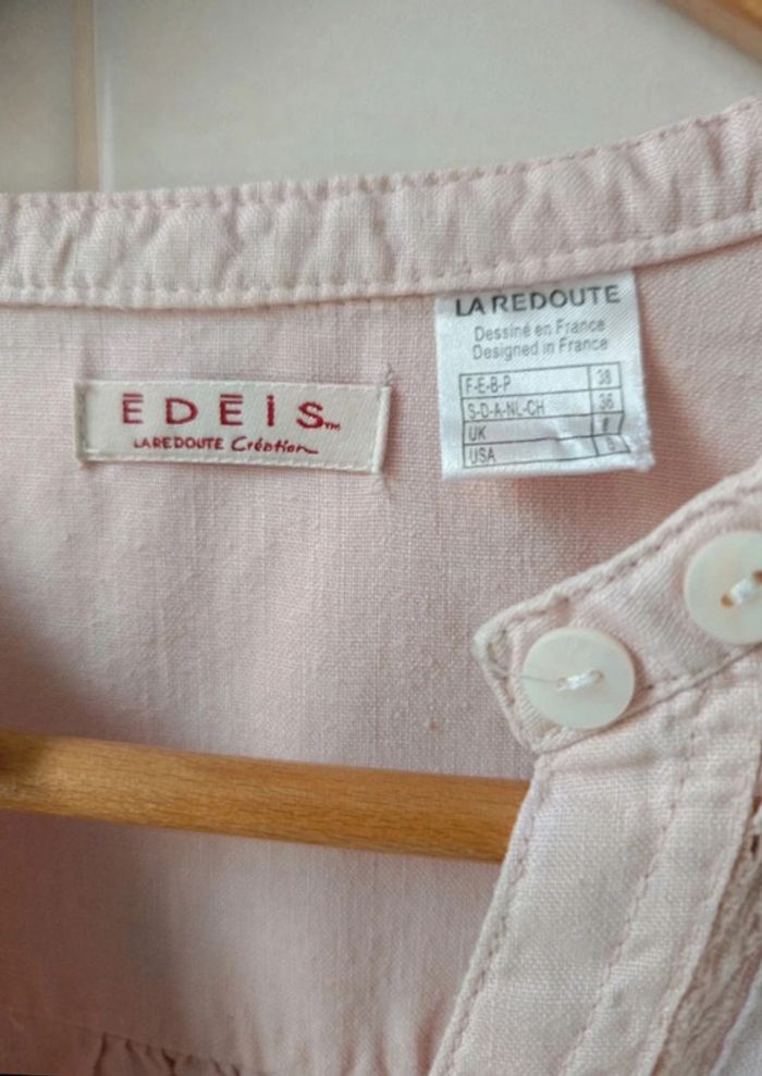 Superbe robe Edeis 100% lin t.38 dentelles - photo numéro 2