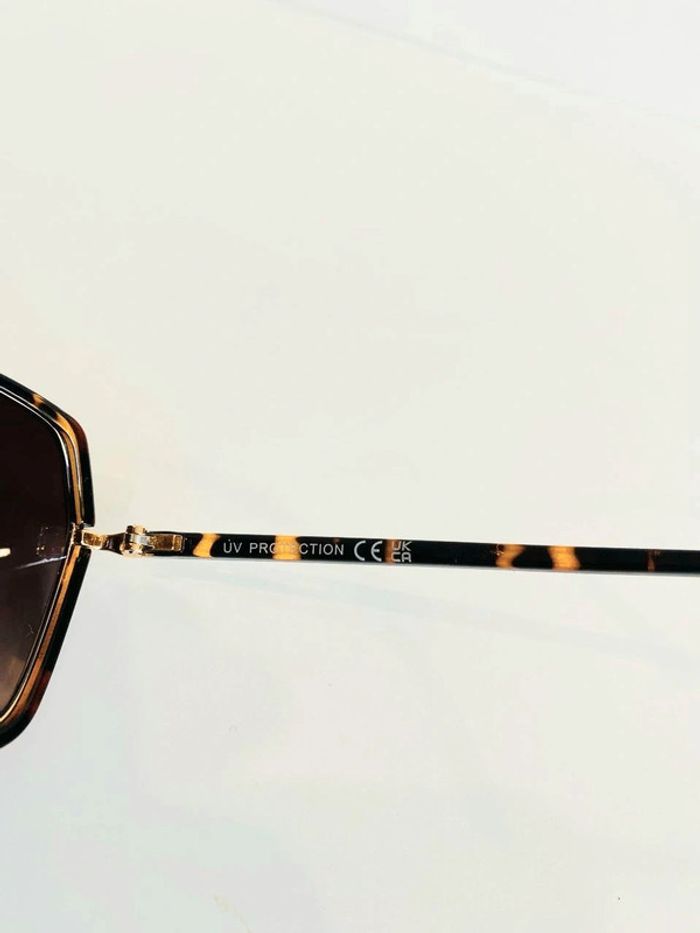 Lunette de soleil femme marron léopard contour doré verres dégradés uvprotection catégorie 3 - photo numéro 4