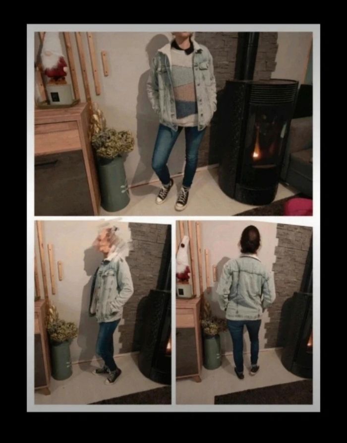 Veste en jean doublée femme taille xs 34 Kiabi bleue