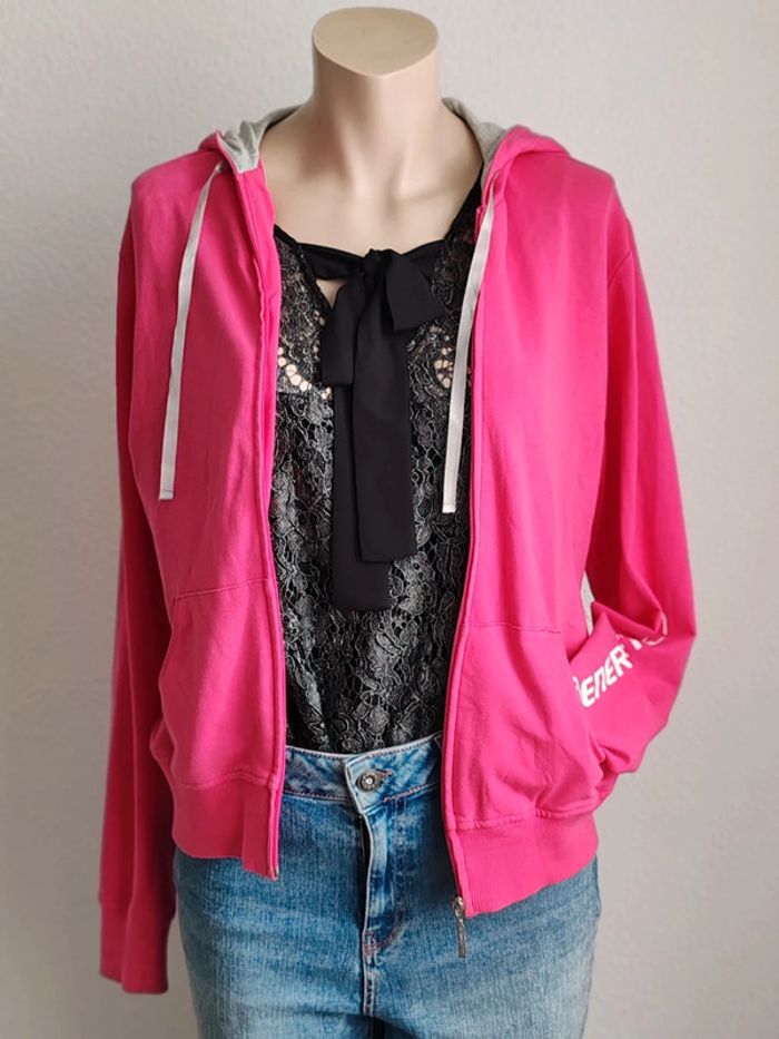 Veste sweat à capuches rose fuchsia Energetics T.40 - photo numéro 4