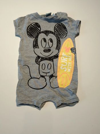 grenouillere combi courte grise disney garcon 6 mois