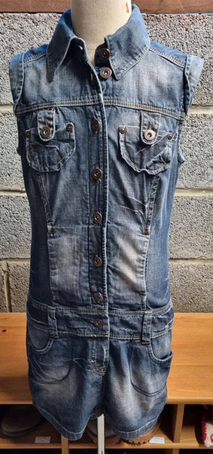 Robe en jeans bleu gris