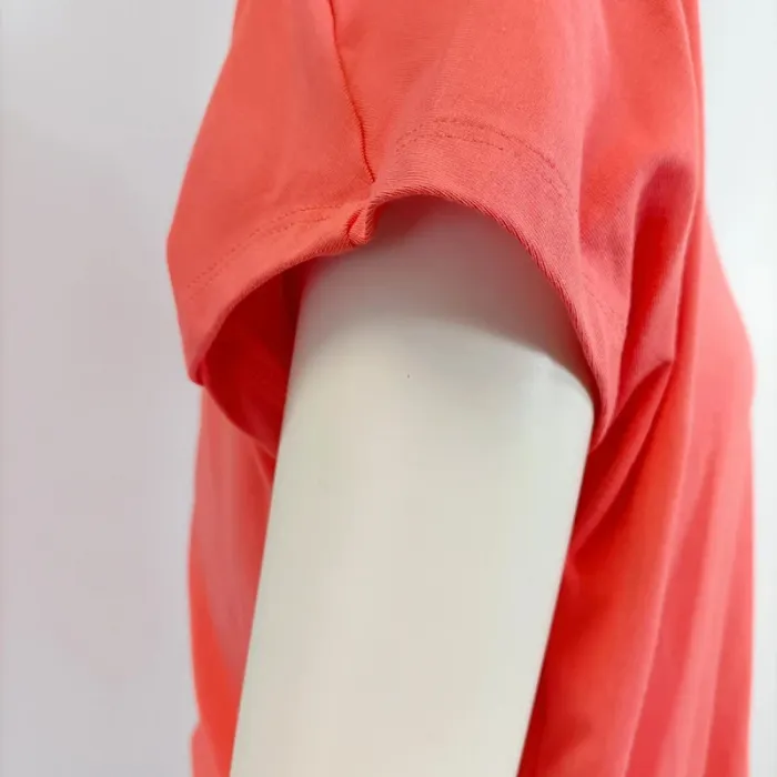 Tshirt oversize col en V Corail - bordcote dorée - Taille M Vila joy A964 - photo numéro 11
