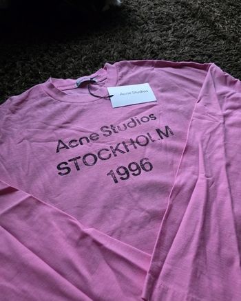 Acne Studios Long Sleeve T Shirt Pink Rose maillot dames manches longues