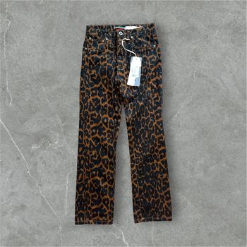 Pantalon femme Please. XXS . Noir et marron, modèle panthère.Neuf avec étiquette.