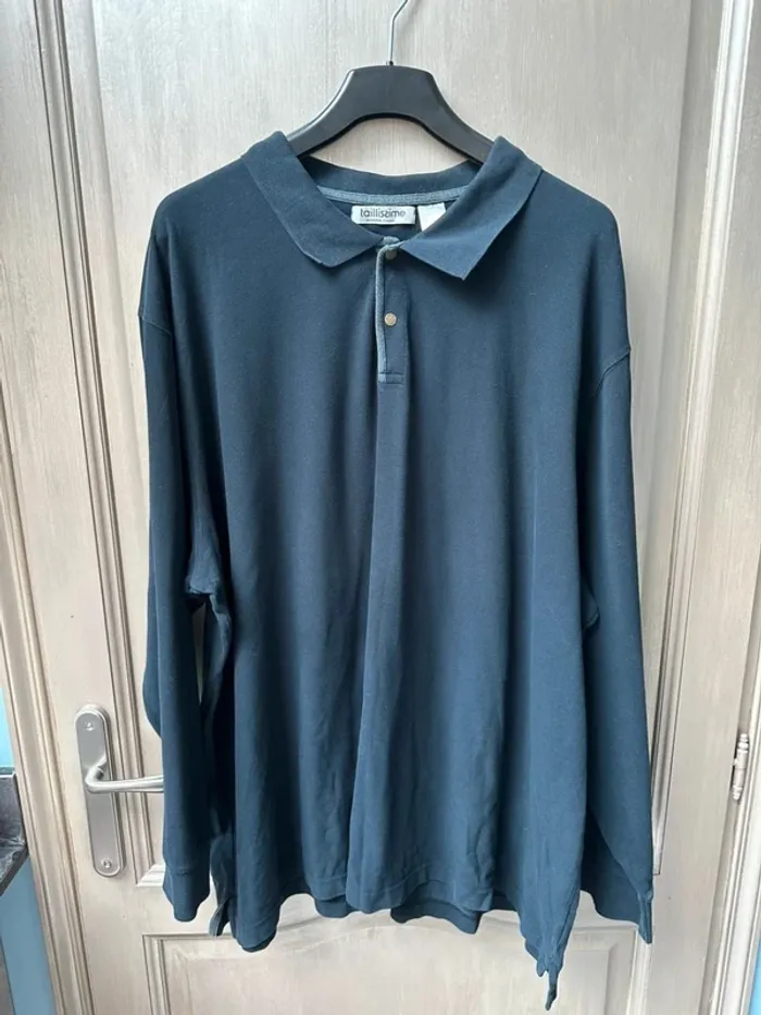Polo manche longue taillissime 7XL noir - photo numéro 2