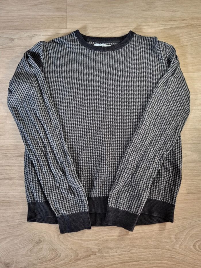 Pull à col rond noir/gris Jules Homme Taille L - photo numéro 3