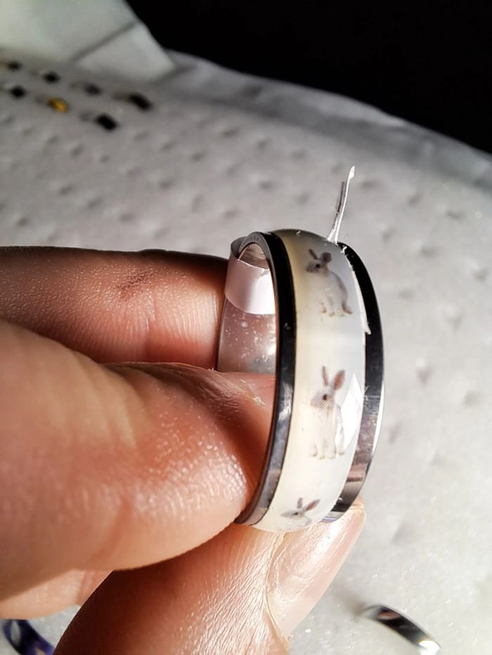 Bague acier inoxydable motifs - photo numéro 2