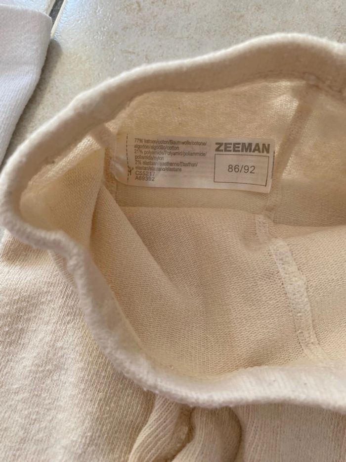 Lot de 3 collants fille 24 mois blanc beige - photo numéro 5