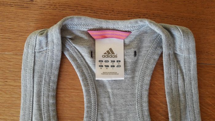 Débardeur Adidas, gris , taille 40 - photo numéro 4