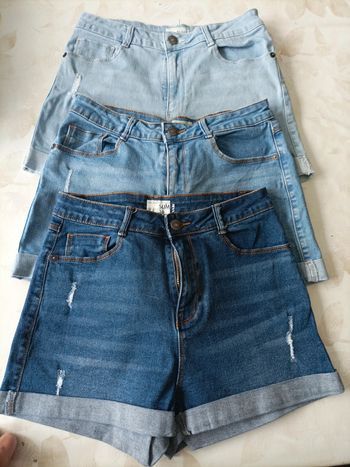 3 shorts jean femme taille 36 kiabi