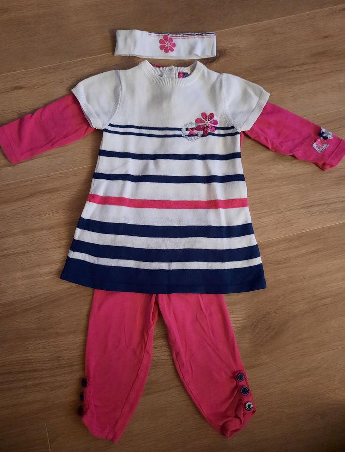 Ensemble robe-pull + T shirt +legging + bandeau Orchestra 9 mois - photo numéro 3