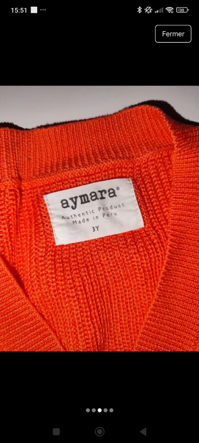 Gilet orange fille 3 ans - photo numéro 3