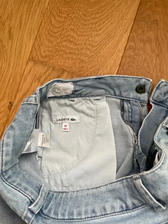 Short bleu en jean Lacoste 10 ans - photo numéro 4