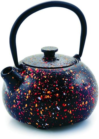 Théière en Fonte Graffiti, 0,35 Litre, Intérieur Émaillé, Compatible avec les Plaques à Induction,
