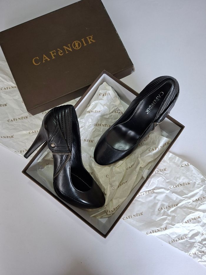 Escarpins CaféNoir cuir véritable noir – neufs – 38,5 - photo numéro 2