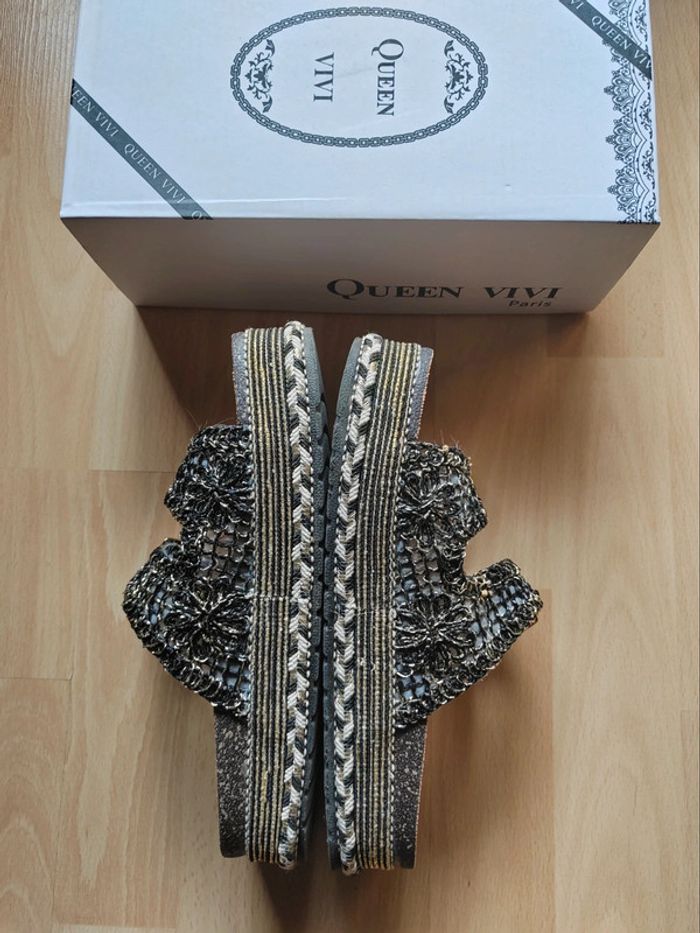 Mules confort noir doré taille 37 - photo numéro 6