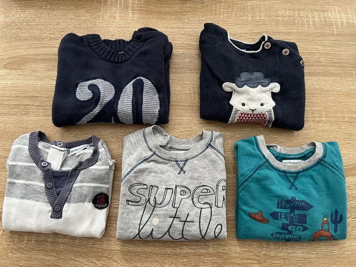 Lot de 5 pull garçon bébé 18 mois