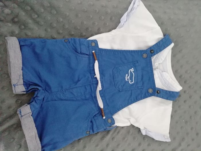 Ensemble salopette et t-shirt obaïbi 6 mois