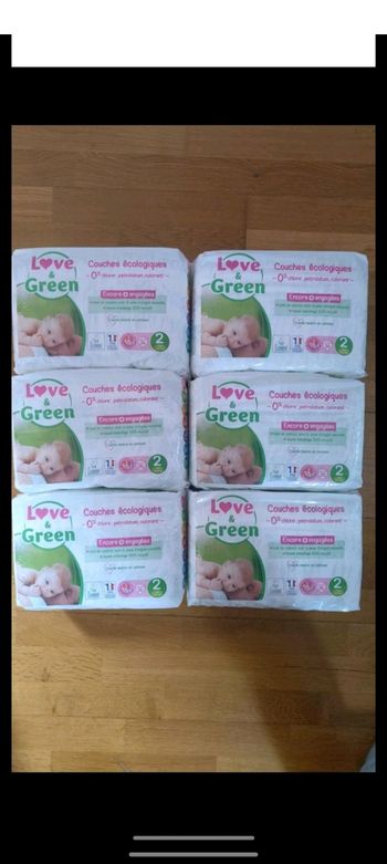 6 paquets de couches Love and green taille 2
