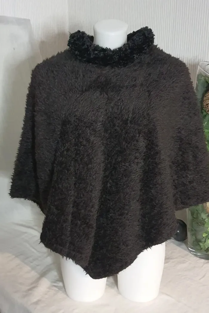 Poncho femme noir taille M