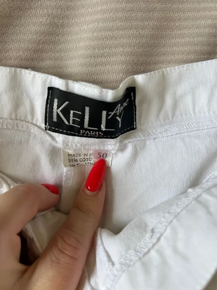 Pantacourt blanc Kelly Anne - Taille 50 - photo numéro 2
