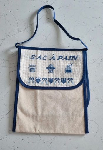 Sac à pain en coton brodé