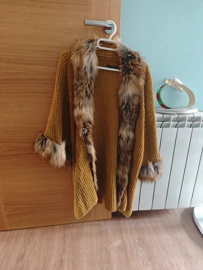 Cardigan Lana con pelo