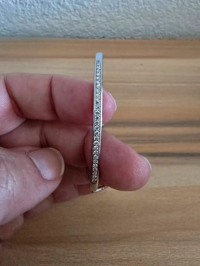 Bracelet demi ouvert argenté - photo numéro 2