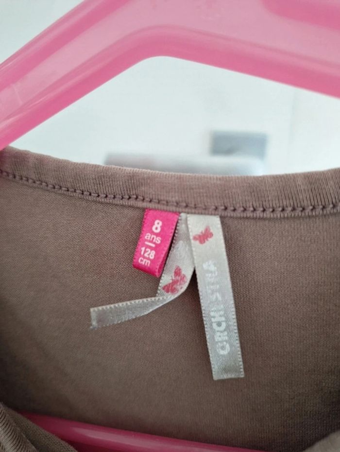 Lot 3 t-shirts 8 ans enfant fille NKY et Orchestra rose, bleu et marron - photo numéro 13