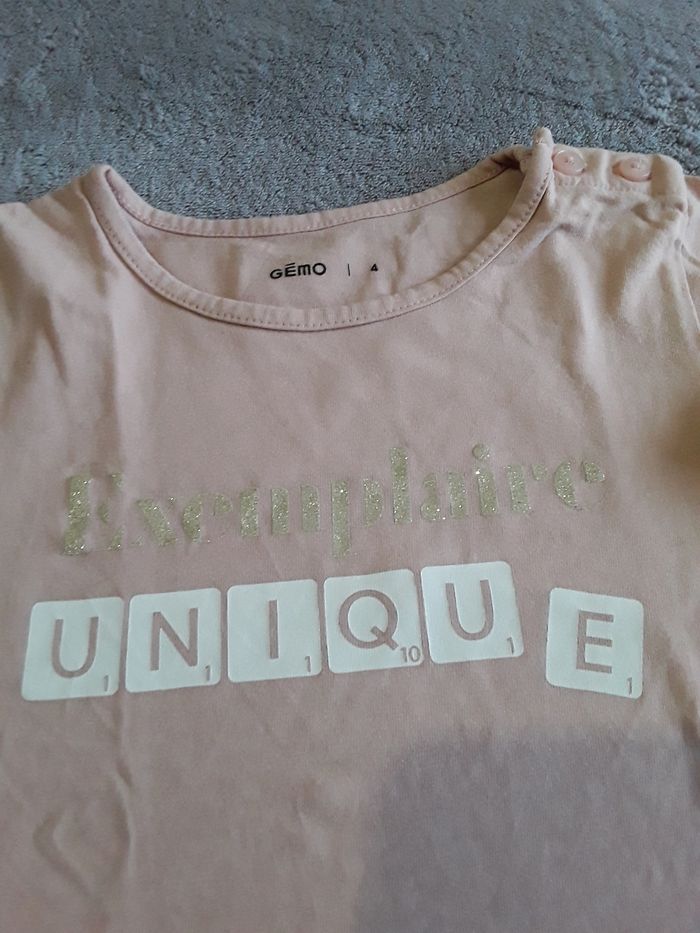 Tee shirt manches longues fille 4 ans - photo numéro 3