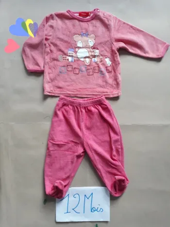 Pyjamas 2 pièces velours 12 Mois