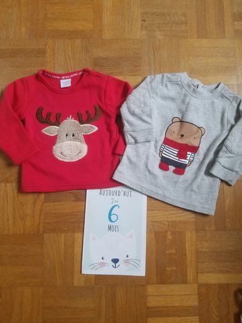 Lot 2 pull de Noël 6 mois