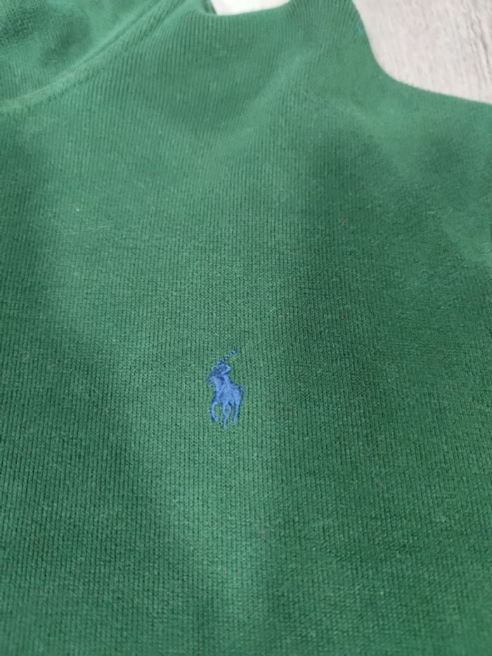 Pull Half Zip 1/4 Zip Col Camionneur Ralph Lauren Vert Logo Brodé Violet Taille 2XL Homme - photo numéro 5