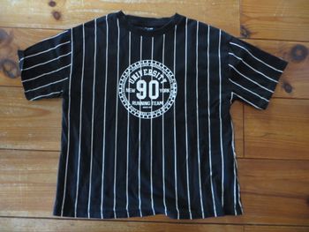 T-shirt noir rayé kiabi 10 ans style université américaine