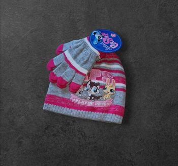 Ensemble bonnet gants Pet shop neuf 5/8 ans 54cm