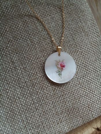 Collier réversible n'acre petite fée et rose