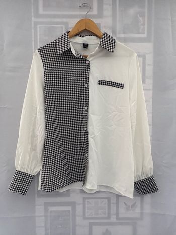 Chemisier manches longues à bi-motifs - Shein - M/38