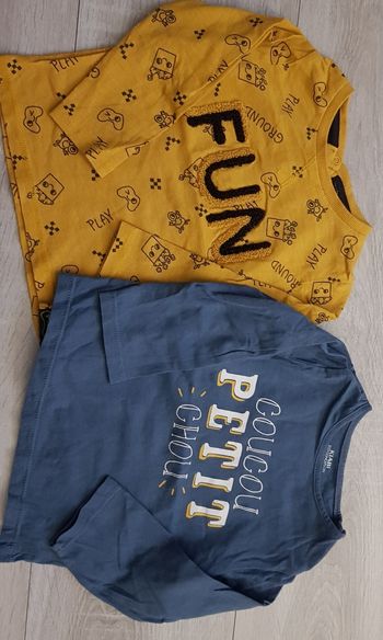 Lot 2 t-shirt manche longue kiabi