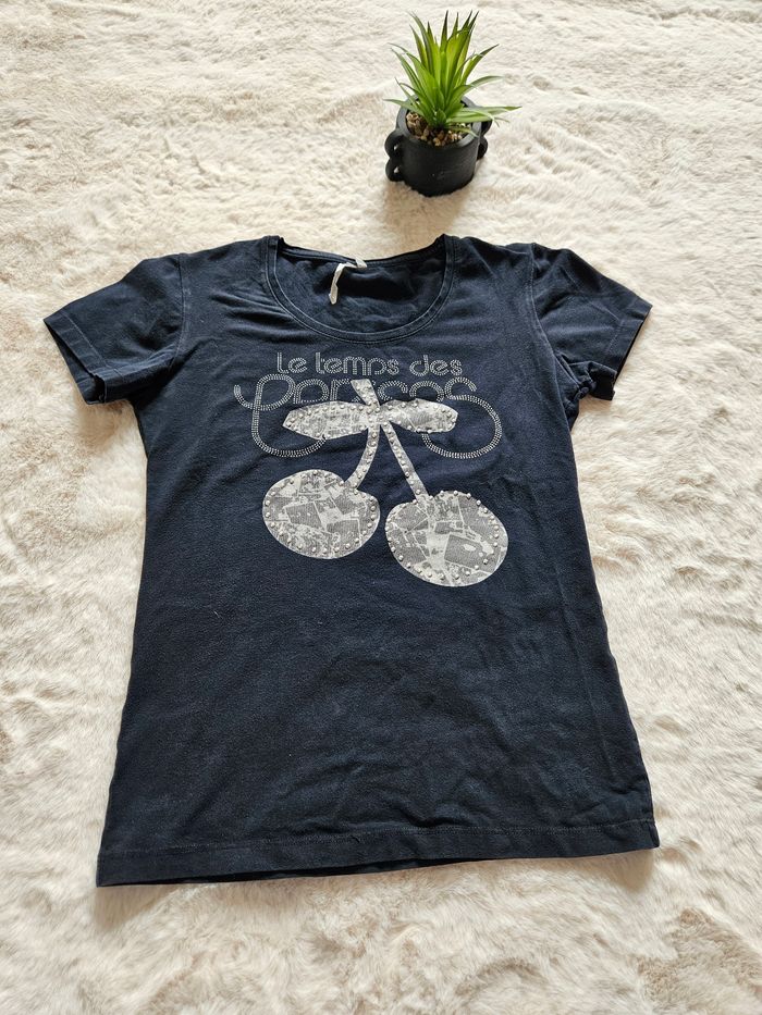 Tee shirt Noir -Le temps des cerise -36/S - photo numéro 2