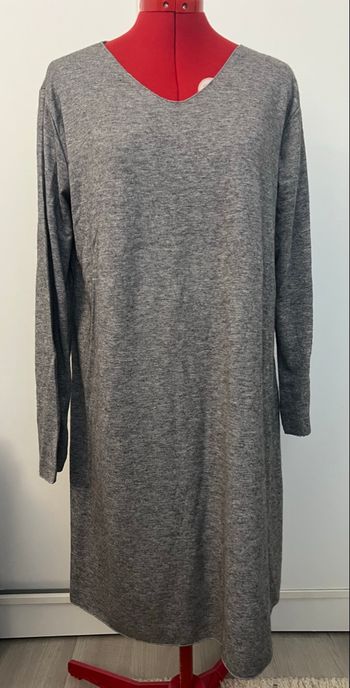 Robe pull maille légère grise New Collection