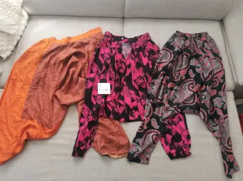 Lot de 3 pantalon sarouel vintage taille M 38 dont un en soie