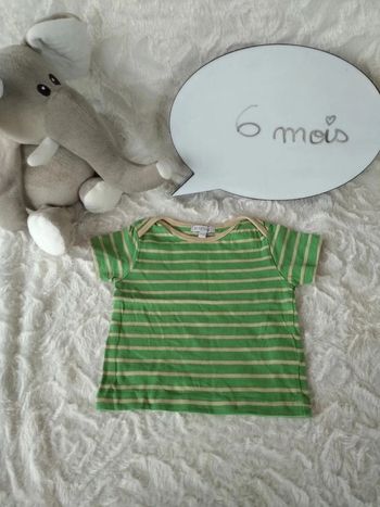 Tee shirt chemise manches courtes Garçon 6 mois In Extenso 100% coton
