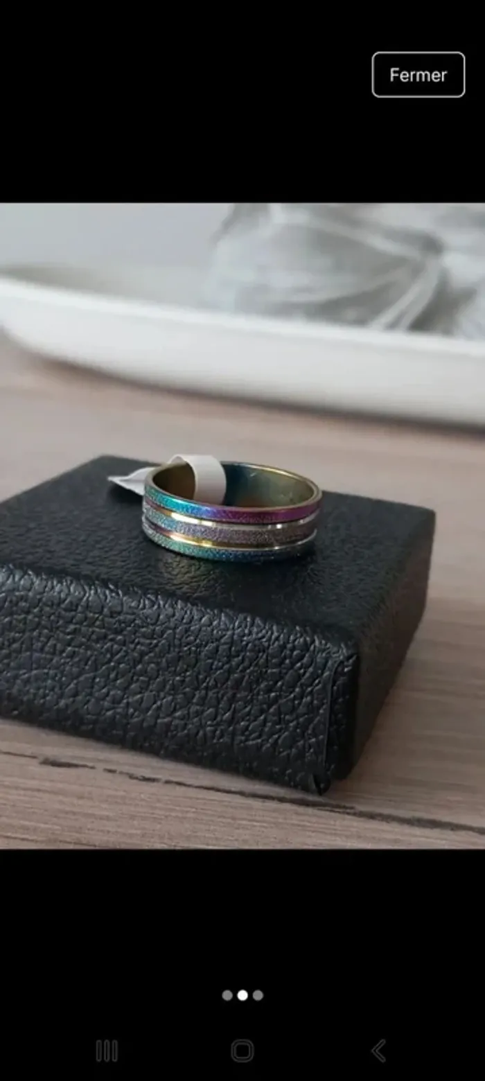 Bague Multicolore taille 66 - photo numéro 2