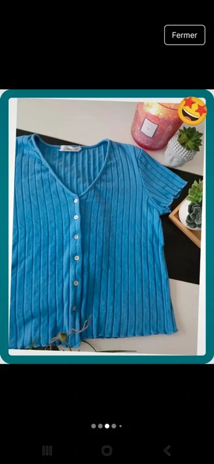 Joli haut Chemisier d'été Taille L🌿💝 - photo numéro 3